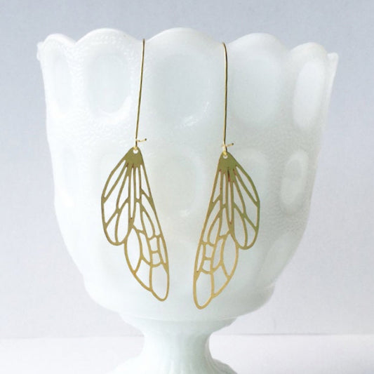A Tea Leaf - Insect Wing Earrings - Jewelry