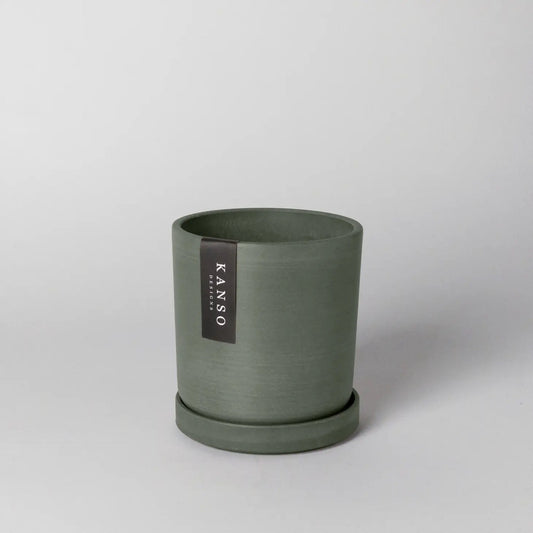 Kanso Designs 4” Pot & Saucer Olive Sage
